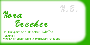 nora brecher business card